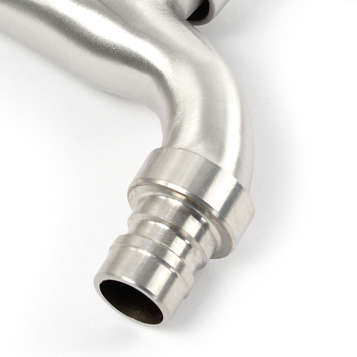 Fontanella in acciaio inox 95 cm, colonna d'acqua con rubinetto e raccordo, resistente ai raggi UV e al gelo