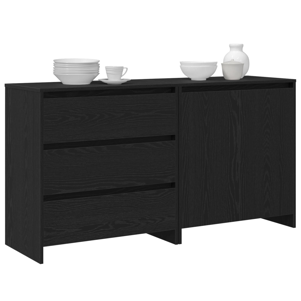 2-Pezzi Sideboards in Legno Ingegnerizzato Nero