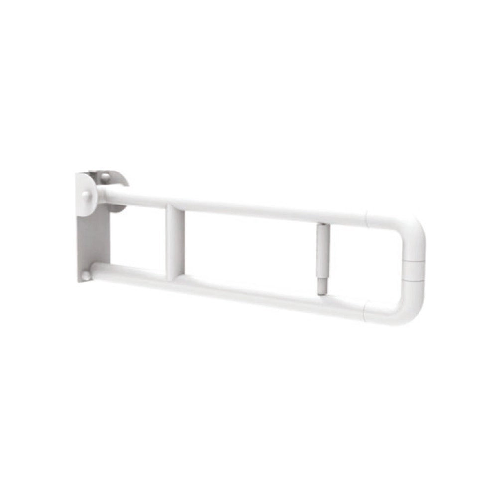 Barra maniglione ribaltabile con porta rotolo per persone di terza etã€ e disabili cm 70 alluminio nylon bianco