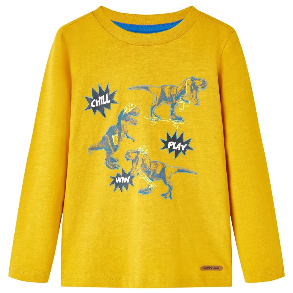 Maglietta da Bambina a Maniche Lunghe Ocra 128cod mxl 109668