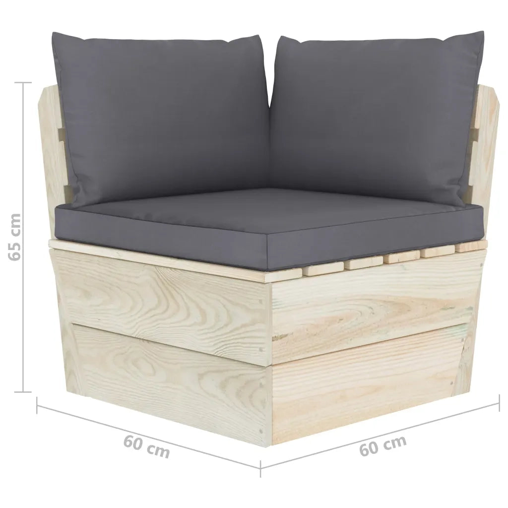 Divano da Giardino a 2 Posti su Pallet con Cuscini Legno Abete 3063384
