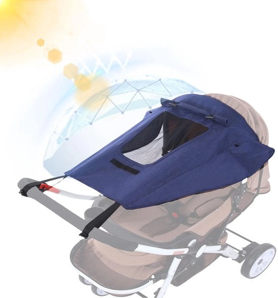 Parasole per passeggini universali con protezione UV 50+, impermeabile, blu