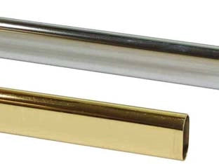 TUBO ARMADIO OVALE IN ACCIAIO- - cromato mm.15x30h. mt.3 lunghezza - 5 pezzi