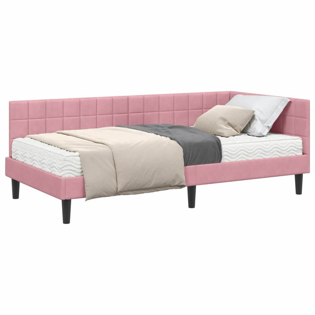 Struttura Letto Angolare con Materasso 2 pcs Grigio Velluto 3393981