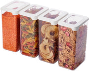 Set di contenitori per la conservazione 1,6L a 4 pezzi - 20% plastica biobasata - contenitori per la conservazione con coperchio BPA-free - lavastoviglie - dimensioni 12,5 x 9 x 20 cm