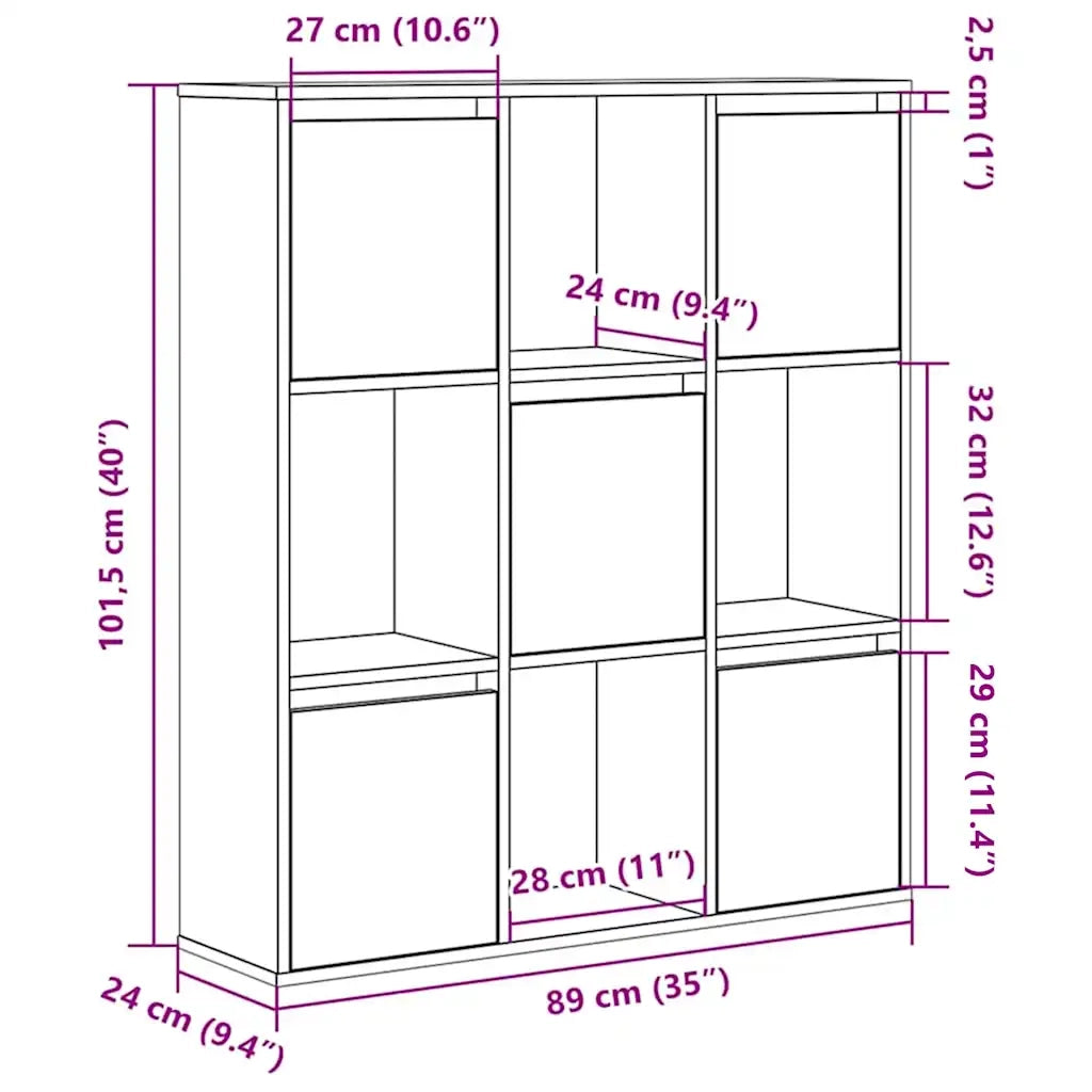 vidaXL Libreria Rovere Sonoma 89x24x101,5 cm in Legno Multistrato
