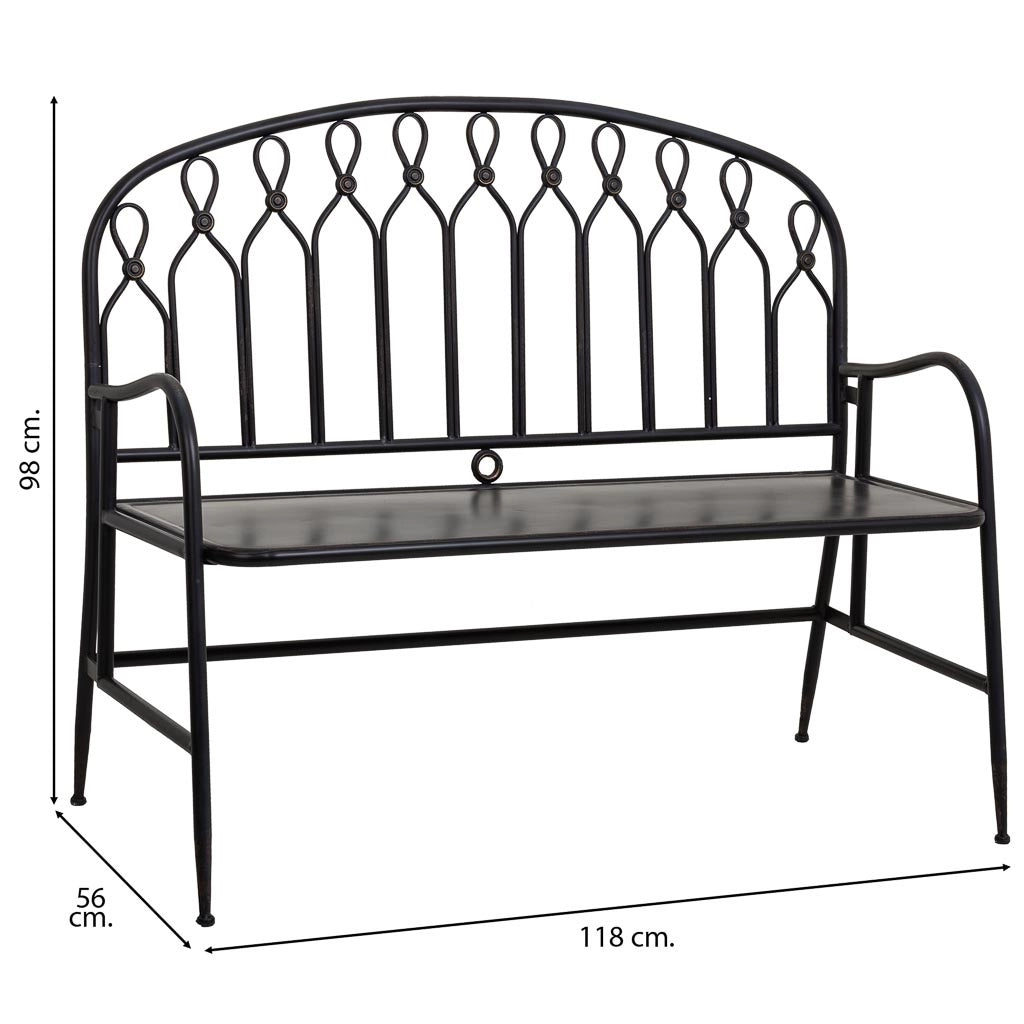 Sgabello in metallo nero 118x56x98h