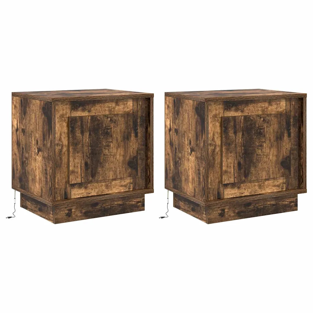 Armadio da Notte 2 pcs Rovere fumé 44 x 34,5 x 45 cm 869571