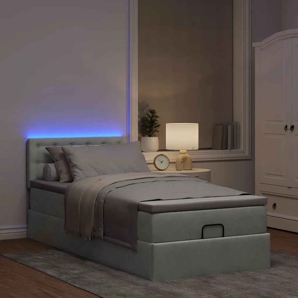 vidaXL Struttura Letto Pouf con Materasso 100x200 cm Velluto