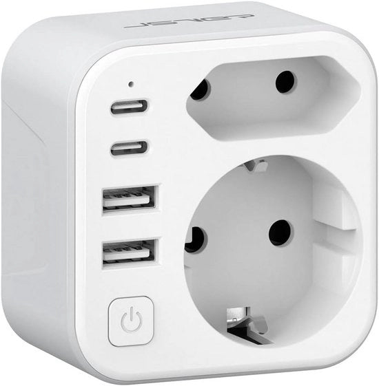 Adattatore per viaggio con porte USB-C e USB-A per Australia e Cina