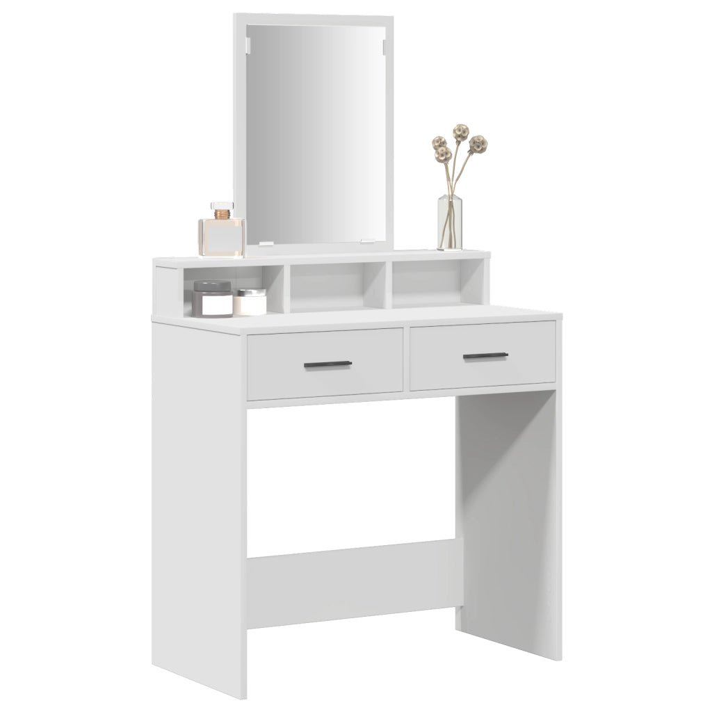 Tolettiera con Cassetti Bianca 79x41x140 cm