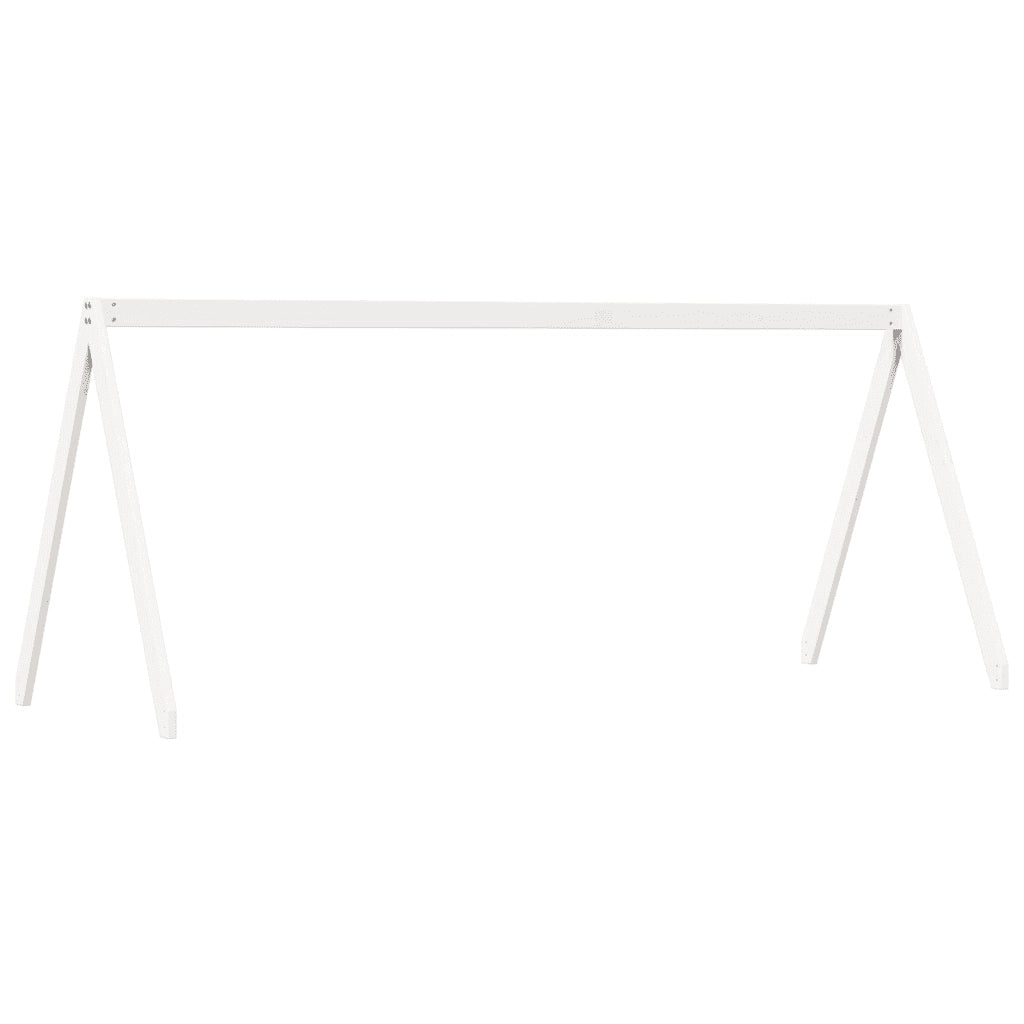 Letto singolo | Letto per adulti | Letto a Castello senza Materasso Bianco 90x190cm Massello Pino