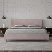 Letto imbottito Matrimoniale 190x210 cm Adele - Contenitore,Glicine,Microfibra
