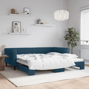 Divano Letto con Letto Estraibile Blu 100x200 cm in Velluto 3197777
