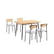 SoBuy Set Tavolo da Pranzo 5 Pezzi con 4 Sedie Comode, Tavolo da Cucina Compatto per Piccoli Spazi, Tavolo con Sedie Ideale per Sala da Cucina, Pranzo, Soggiorno, Balcone e Arredo Esterno OGT52-N