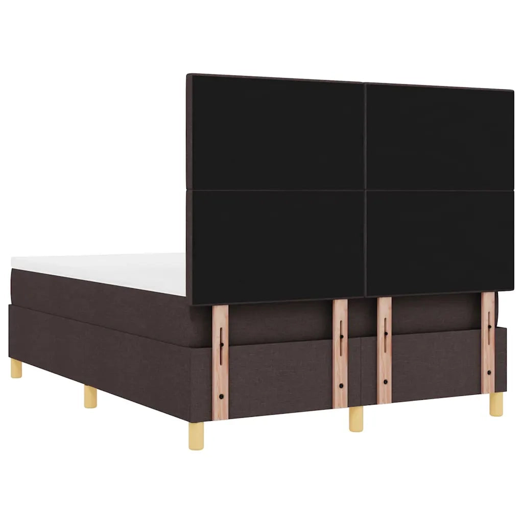 Letto a Sorgente LED Marrone Scuro 160 x 200 cm Tessuto 3343113