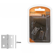 Trade Shop - Set 2 Pezzi Cerniere Per Porte Mobili Armadi Sportelli Ante 25 Mm Silver 69030 -