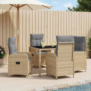 Set da pranzo per esterni 5 pz Beige e Grigio Chiaro polyrattan 3422335