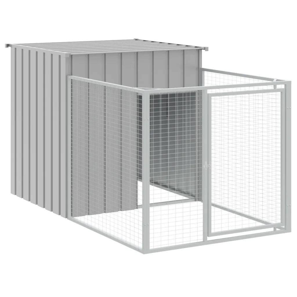 Casetta Cani Corsa Grigio Chiaro 110x405x110 cm Acciaio Zincato 3189084