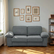 Divano 2 posti con contenitore - Xylo - Design cloud, tessuto morbido, grigio