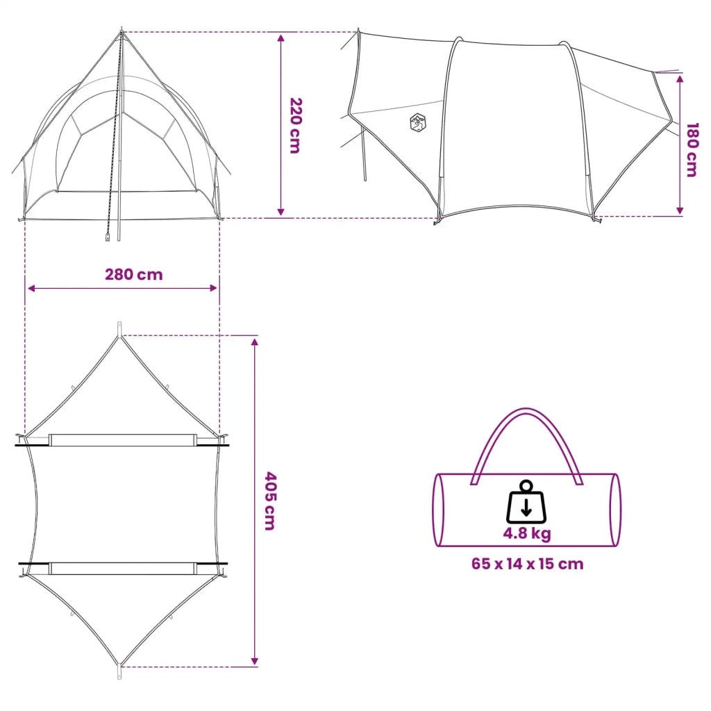 Tenda da coda resistente all'acqua Grigio e arancione 42028561