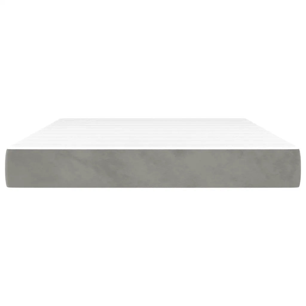 Materasso a Molle-Materasso per letto Grigio Chiaro 140x190x20 cm in Velluto