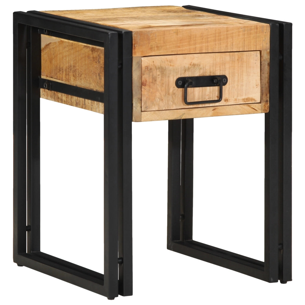 Tavolino  40x40x50 cm in legno massello di mango grezzo
