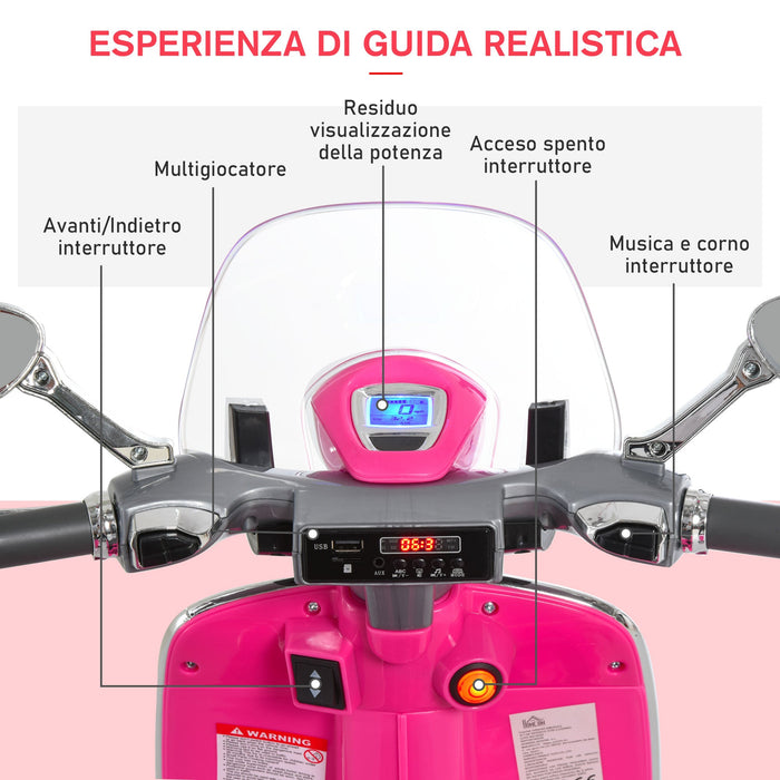 Piaggio Vespa 946 Elettrica 12V per Bambini Rosa