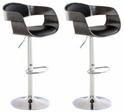 Set 2 Sgabelli Rйtro KINGSTON in similpelle nero/grigio