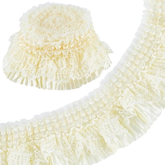 Fili elastici a rilievo da cucire - 7,5 cm larghezza - seta - decorazione artigianale