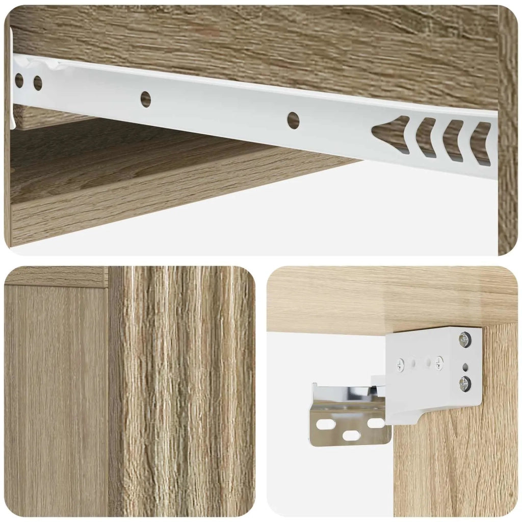 Tavolino da Parete Laterale Rovere Sonoma 87,5 x 34,5 x 17 cm