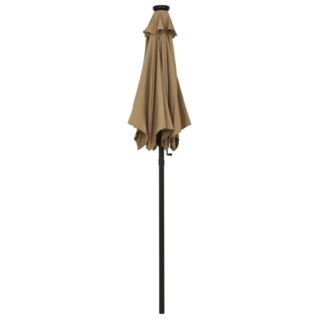 Ombrellone da Giardino con LED Tortora 200x211 cm in Alluminio 313560