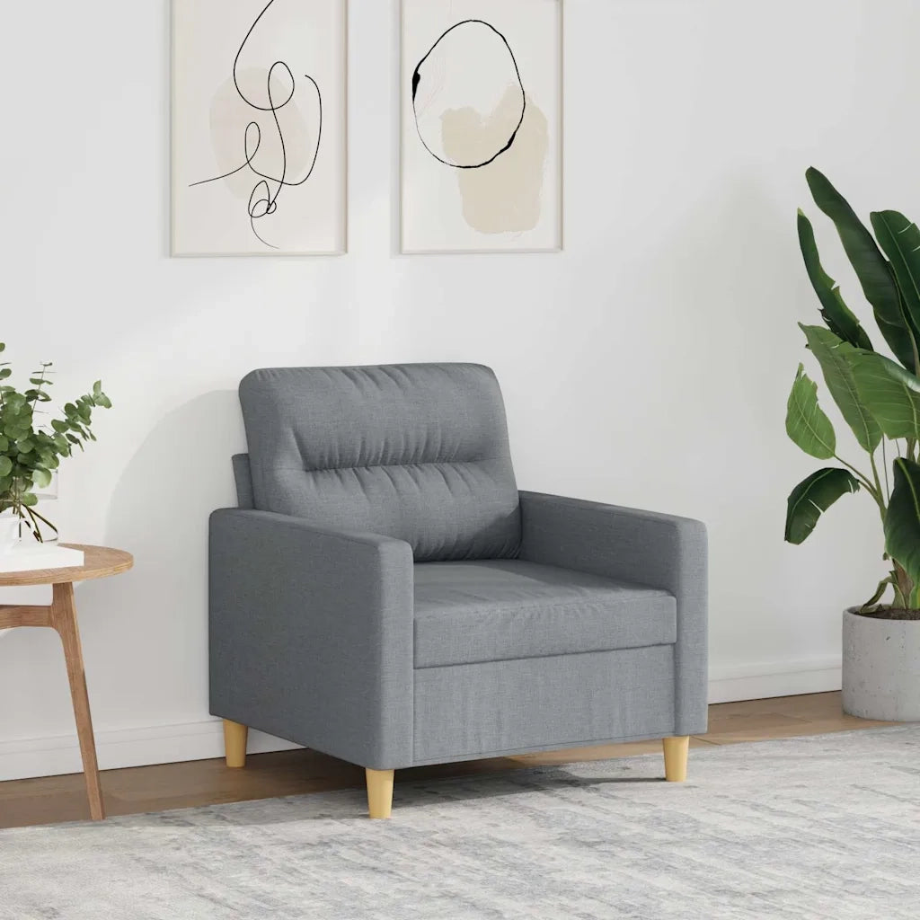 Poltrona-Divano Sedia Grigio Chiaro 60 cm in Tessuto 748359