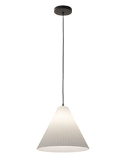 Lampada a Sospensione Cone, Struttura in Metallo e Plastica Vegetale, Attacco E27, IP20, Colore Bianco, Diametro 315mm - Design Moderno