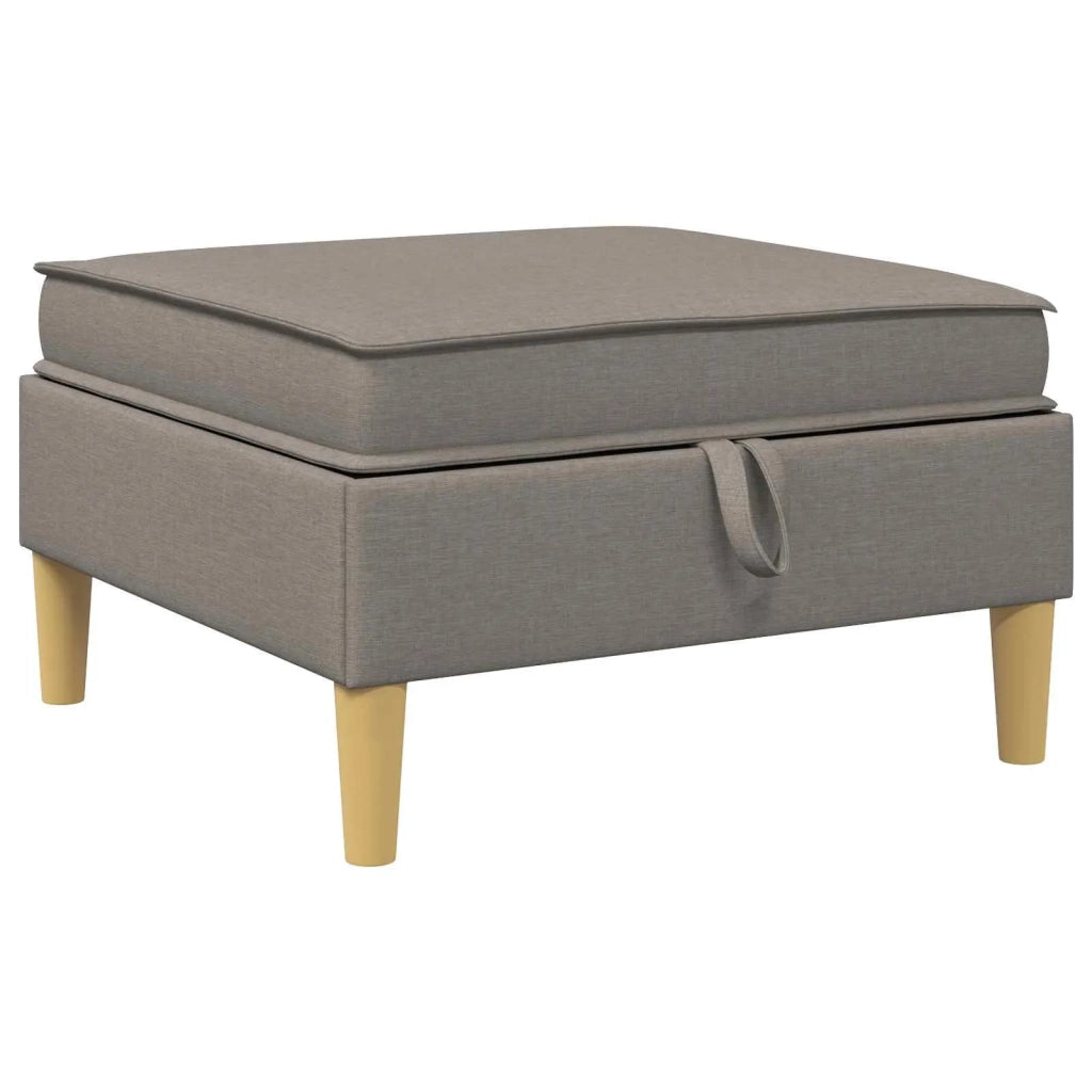 Pouf con Storage Tortora 70 x 70 x 40 cm Tessuto 42027128