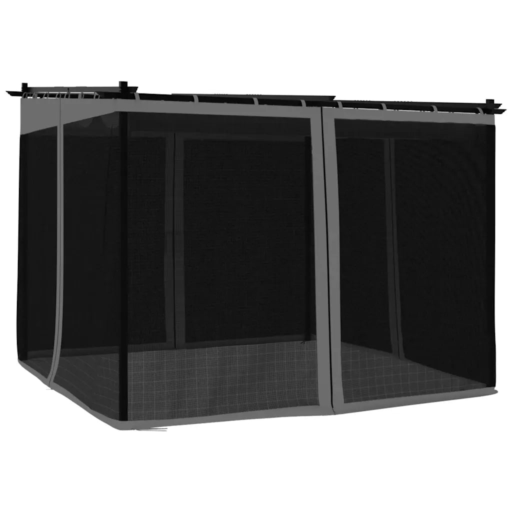 Gazebo | Pergolato con Pareti in Rete Antracite 3x3 m in Acciaio
