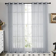 Vetrata a Tende - Vetrata - 140x138 - Grigio Scuro - 2 pezzi