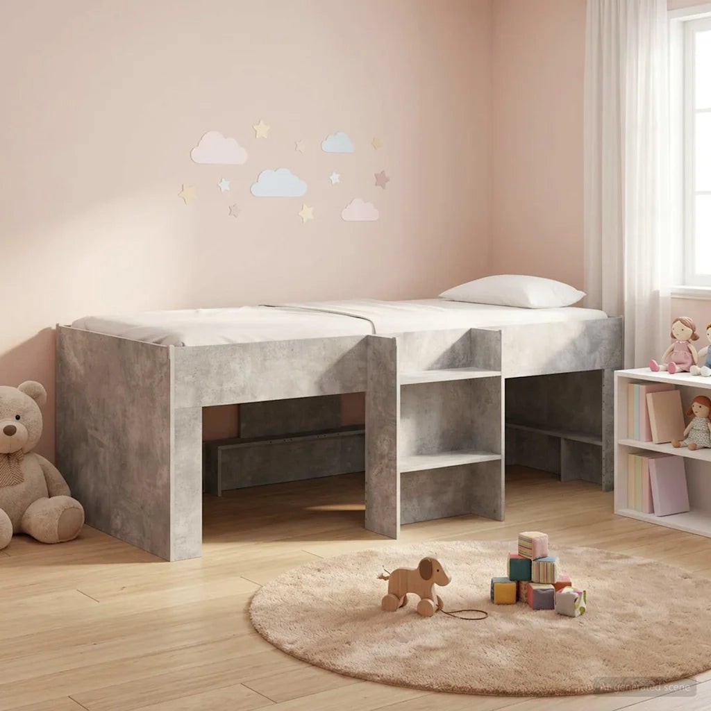 Letto Alto per Bambini 2 pcs Grigio Cemento 98.5 x 200 cm 3422566