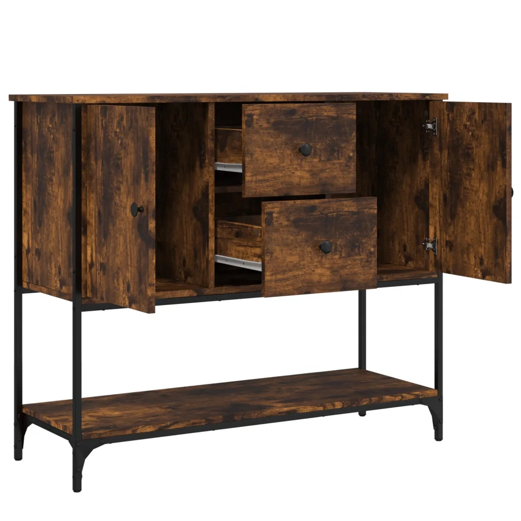 Credenza | Madia | Buffet da pranzo | Armadio da pranzo Rovere Fumo 100x36x85 cm in Legno Multistrato