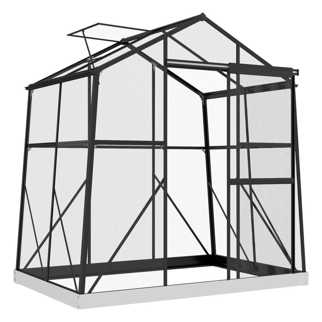 Serra Giardino in Policarbonato e Alluminio ¨C Zephmum ¨C Nero 192x131x203 cm