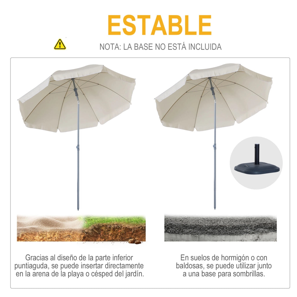 Ombrellone da Giardino ¨C zephmum ¨C Beige ?202 cm