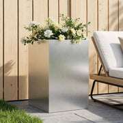 Vaso da giardino Argento 40 x 40 x 75 cm Acciaio zincato 8005382