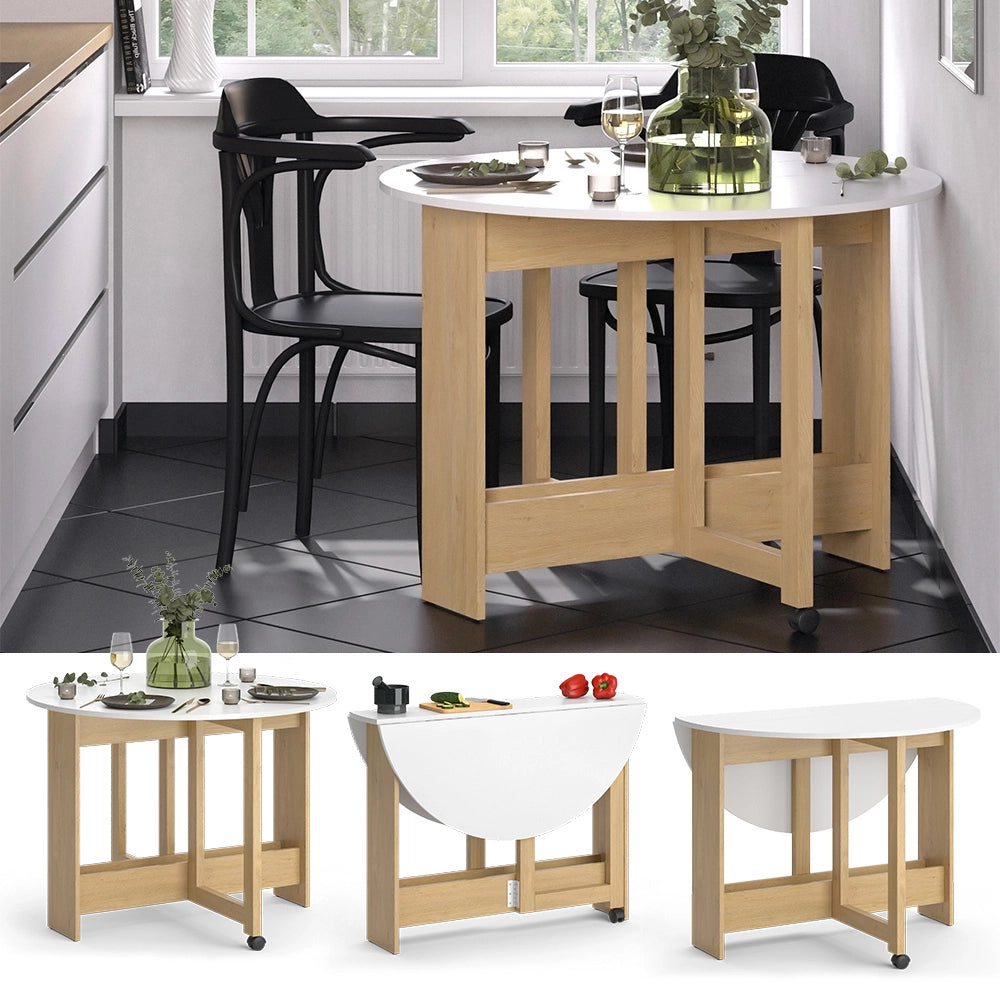 Vicco Tavolo da pranzo Quercia dorata/bianco 100 x 100 cm Pieghevole