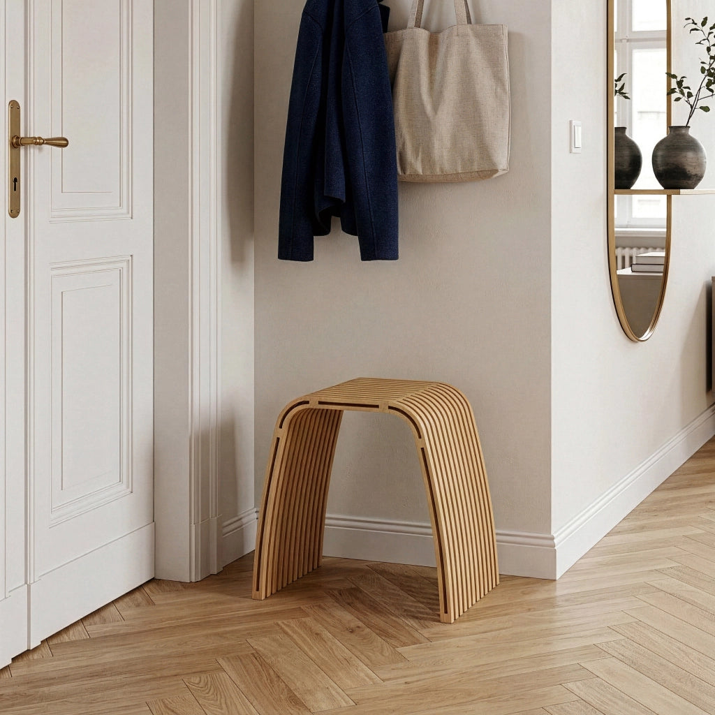 Seduta Multiuso Jysa in Bambù Sgabello Basso 45 x 50 x 31 cm - Naturale [en.casa]