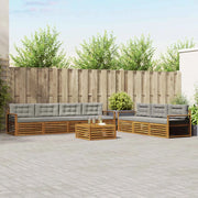 Set di divani da esterno 8 pcs Grigio Naturale e Chiaro