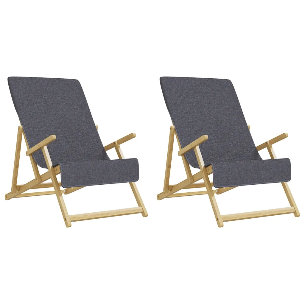 Asciugamani da Spiaggia 2 pz Antracite 60x135cm Tessuto 400 GSM 362673