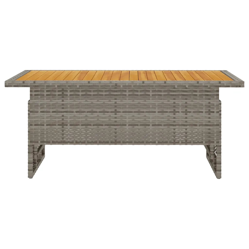 Tavolo Giardino Grigio 100x50x43/63 Massello Acacia Polyrattancod mxl 106887