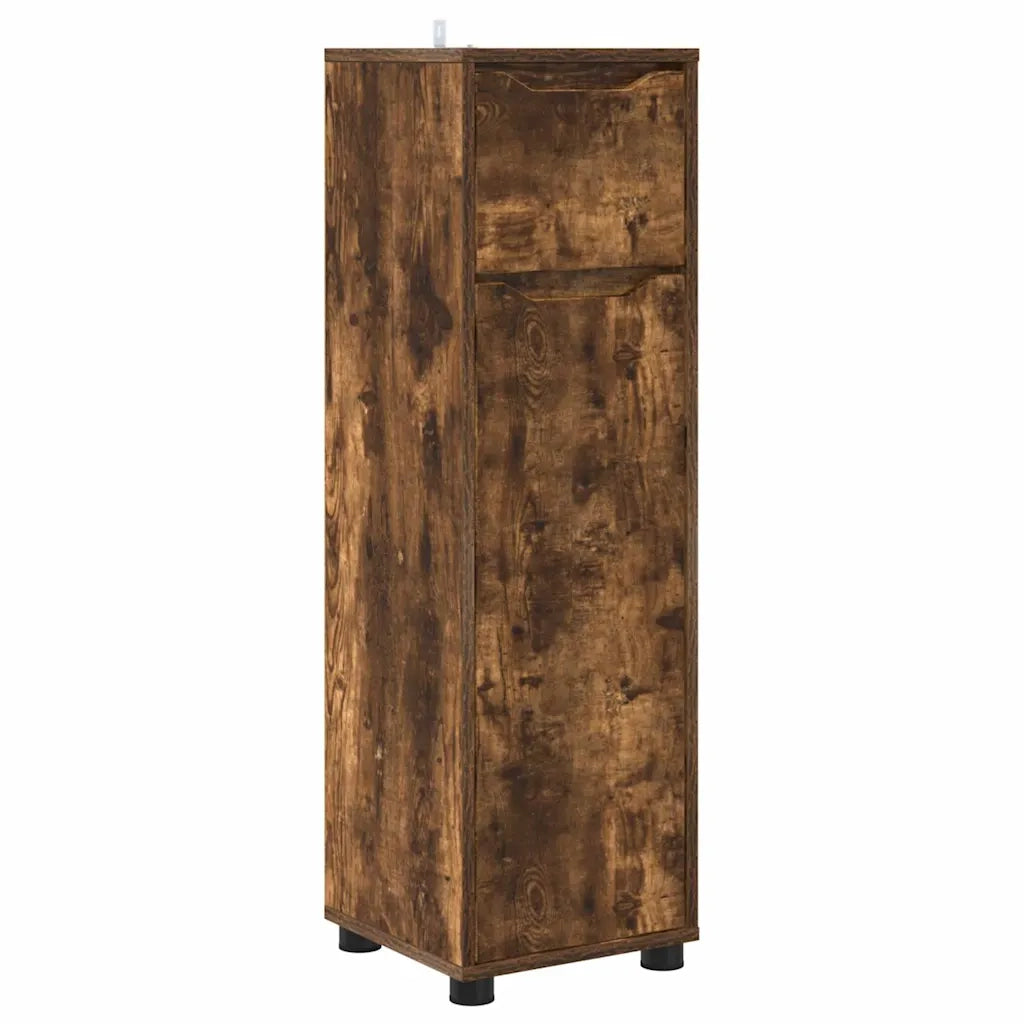 Set di mobili per il bagno 4 pcs Rovere fumé Legno multistrato