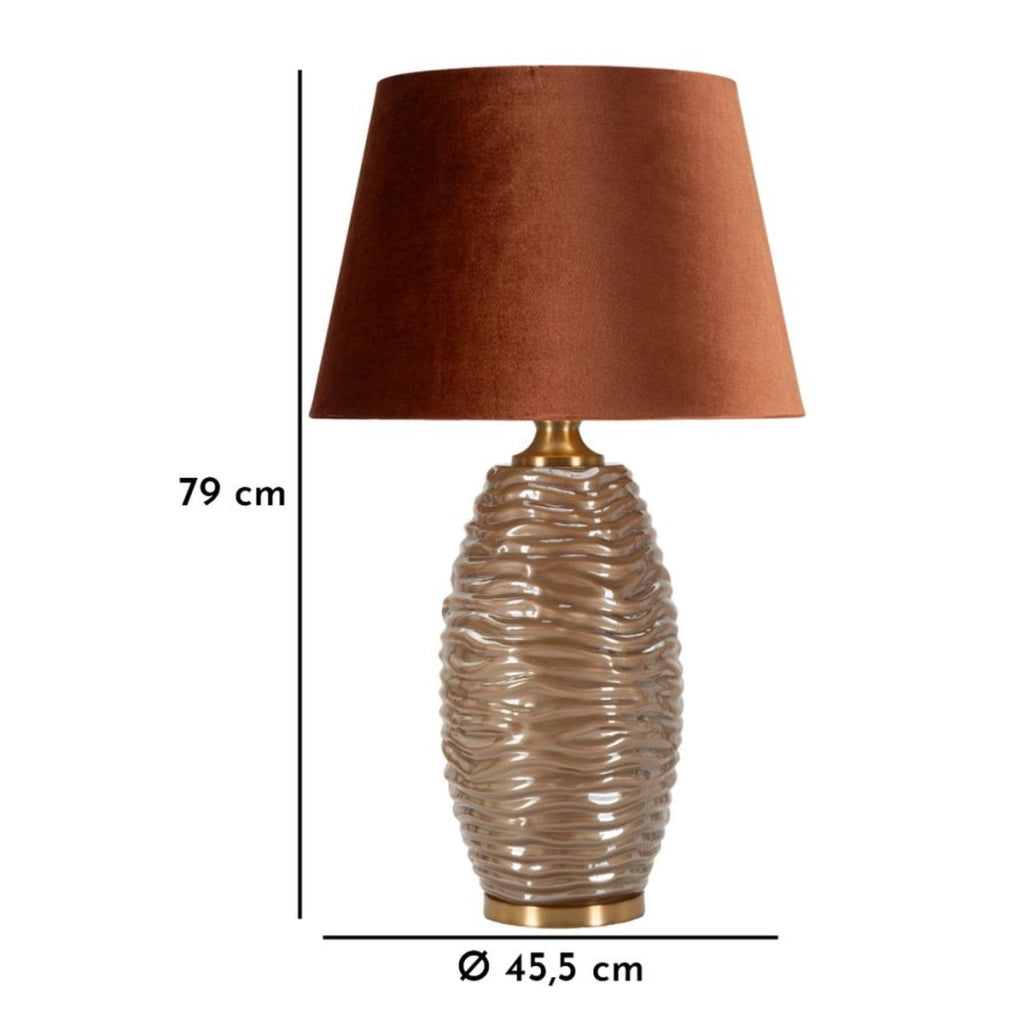 Lampada da Tavolo VKH734, Marrone, Vetro, 79x45,5x45,5 cm