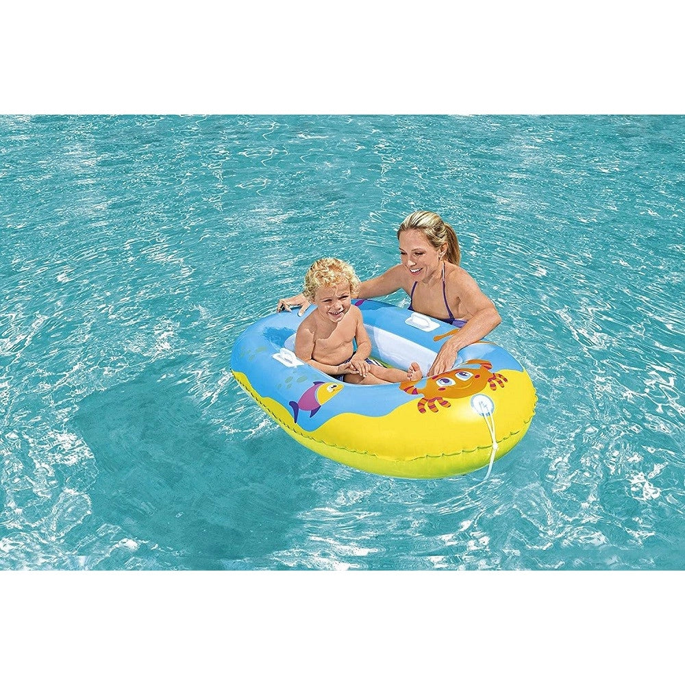 Trade Shop - Canotto Gonfiabile Per Bambini Granchio Felice Pesci 119 X 79 Cm 2 Colori 34009 -